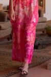Buy Archana Shah Pink Silk Sequins Mandarin Collar Peony Embellished Top With Pant Online at Aza Fashions Buy_Archana Shah_Pink Silk Sequins Mandarin Collar Peony Embellished Top With Pant _Online_at_Aza_Fashions