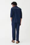 Shop_Three_Blue Cotton, Poplin Plain Shirt And Pant Set _at_Aza_Fashions