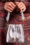 Buy_And Also_Silver Textured Cheeky Mini Metallic Bag_at_Aza_Fashions
