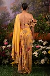 Shop_Moledro_Yellow Blouse Textured Fabric Floral Printed Nargis Pre-draped Saree Skirt With _at_Aza_Fashions