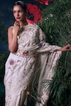 Buy_Chandrima_Ivory Chanderi Applique Embroidered Floral And Thread Saree _Online_at_Aza_Fashions