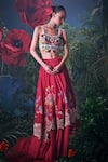 Buy_Chandrima_Ivory Chanderi Applique Embroidered Sweetheart 3d And Beadwork Bustier Blouse _at_Aza_Fashions