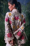 Shop_Chandrima_Ivory Chanderi Blossom Garden Applique Open Cut Work Jacket _Online_at_Aza_Fashions