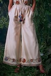 Buy_Chandrima_Ivory Chanderi Persian Garden Applique Round Embroidered Jumpsuit _Online_at_Aza_Fashions