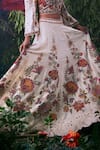 Chandrima_Ivory Chanderi Wildflora Bloom Cut Work Applique Embellished Lehenga _Online_at_Aza_Fashions