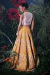 Shop_Chandrima_Yellow Silk Organza Petunia Bloom Cut Work Applique And Lehenga _at_Aza_Fashions