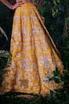 Buy_Chandrima_Yellow Silk Organza Petunia Bloom Cut Work Applique And Lehenga _Online_at_Aza_Fashions