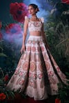 Buy_Chandrima_Ivory Chanderi Paisley Bloom Beads Work Embellished Lehenga _at_Aza_Fashions