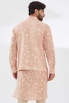 Shop_Rabani & Rakha_Pink Silk Embroidery Floral Bundi _at_Aza_Fashions