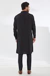Shop_Rabani & Rakha_Black Cotton, Silk Loop Button Placket Kurta And Pant Set_at_Aza_Fashions