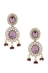 Ishhaara_Purple Beads, Stones Kundan Embellished Necklace Set _at_Aza_Fashions
