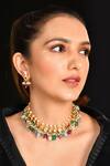 Buy_Ishhaara_Multi Color Kundan Embellished Choker Necklace Set_at_Aza_Fashions