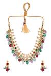 Buy_Ishhaara_Multi Color Kundan Embellished Choker Necklace Set_Online_at_Aza_Fashions