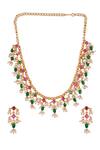 Buy_Ishhaara_Multi Color Kundan Embellished Necklace Set _Online_at_Aza_Fashions