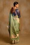 Shop_Priyanka Raajiv_Green Silk Banarasi Bhagwati Pattern Saree With Unstitched Blouse _at_Aza_Fashions