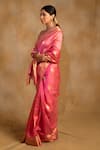 Buy_Priyanka Raajiv_Pink Silk Chanderi Paisley Deepa Floral Pattern Saree With Unstitched Blouse_Online_at_Aza_Fashions