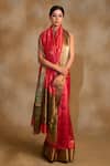 Buy_Priyanka Raajiv_Red Silk Chanderi Paisley Butti Deepa Floral Saree With Unstitched Blouse_at_Aza_Fashions