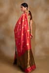 Shop_Priyanka Raajiv_Red Silk Chanderi Paisley Butti Deepa Floral Saree With Unstitched Blouse_at_Aza_Fashions