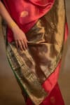 Buy_Priyanka Raajiv_Red Silk Chanderi Paisley Butti Deepa Floral Saree With Unstitched Blouse_Online_at_Aza_Fashions