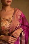 Priyanka Raajiv_Pink Silk Chanderi Butti Dree Pattern Saree With Unstitched Blouse _at_Aza_Fashions