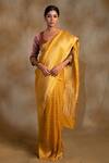 Buy_Priyanka Raajiv_Yellow Silk Gudi Pattern Banarasi Saree With Unstitched Blouse _at_Aza_Fashions