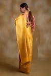 Shop_Priyanka Raajiv_Yellow Silk Gudi Pattern Banarasi Saree With Unstitched Blouse _at_Aza_Fashions