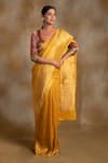 Priyanka Raajiv_Yellow Silk Gudi Pattern Banarasi Saree With Unstitched Blouse _Online_at_Aza_Fashions
