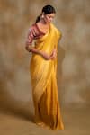 Buy_Priyanka Raajiv_Yellow Silk Gudi Pattern Banarasi Saree With Unstitched Blouse _Online_at_Aza_Fashions
