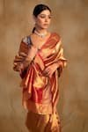 Shop_Priyanka Raajiv_Gold Silk Chanderi Taraaz Kylee Saree With Unstitched Blouse Piece _Online_at_Aza_Fashions
