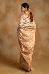 Shop_Priyanka Raajiv_Beige Silk, Chanderi Panchami Anari Buti Saree With Unstitched Blouse Piece_at_Aza_Fashions