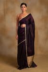 Buy_Priyanka Raajiv_Purple Silk Banarasi Shasthi Saree With Unstitched Blouse Piece _at_Aza_Fashions