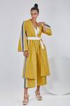 Buy_Madder Much_Yellow Cotton Embroidery Open Neck Amaya Reversible Stripe Print Jacket _at_Aza_Fashions