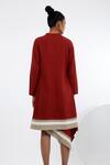 Shop_Madder Much_Red 100% Handloom Cotton Embroidery Stitchline Beni Stripe Print Skirt Set _at_Aza_Fashions