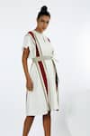 Buy_Madder Much_White Handloom Cotton Keyhole Neck Fubu Stripe Print Kaftan Dress _at_Aza_Fashions