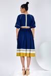 Shop_Madder Much_Blue Handloom , Round Neck Kawa Peek A Back Midi Dress _at_Aza_Fashions