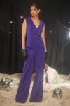 Buy_Sonam Parmar Jhawar_Purple Light Scuba Georgette Ezra Sleeveless Waistcoat And Pant Set  _at_Aza_Fashions