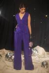 Shop_Sonam Parmar Jhawar_Purple Light Scuba Georgette Ezra Sleeveless Waistcoat And Pant Set  _at_Aza_Fashions