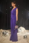 Buy_Sonam Parmar Jhawar_Purple Light Scuba Georgette Ezra Sleeveless Waistcoat And Pant Set  _Online_at_Aza_Fashions