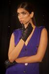 Sonam Parmar Jhawar_Purple Light Scuba Georgette Ezra Sleeveless Waistcoat And Pant Set  _at_Aza_Fashions