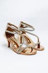 Buy_THE ALTER_Gold Embellished Serena Rhinestone Strappy Stilettoes _at_Aza_Fashions