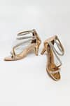 Shop_THE ALTER_Gold Embellished Serena Rhinestone Strappy Stilettoes _Online_at_Aza_Fashions