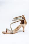 Buy_THE ALTER_Gold Embellished Serena Rhinestone Strappy Stilettoes 