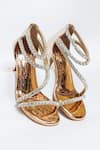 THE ALTER_Gold Embellished Serena Rhinestone Strappy Stilettoes _Online