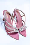 Buy_THE ALTER_Pink Embellished Kiara Rhinestone Strappy Stilettoes 