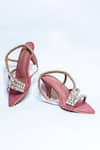 THE ALTER_Pink Embellished Kiara Rhinestone Strappy Stilettoes _Online