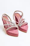 Buy_THE ALTER_Pink Rhinestone Kiara Embellished Block Heels _at_Aza_Fashions