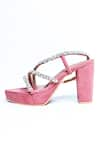 Buy_THE ALTER_Pink Rhinestone Kiara Embellished Block Heels _Online_at_Aza_Fashions