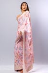 Buy_SAYISHA_Pink Tissue Peony Bloom Print Saree With Unstitched Blouse Piece  _Online_at_Aza_Fashions