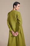 Buy_AMPM_Green Thick Wool Embroidered Embossed Jacket Open Palazzo Set 