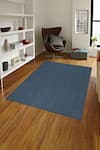 Buy_Kaleen India_Blue 100% Wool Handwoven Solid Square Shaped Rug _at_Aza_Fashions